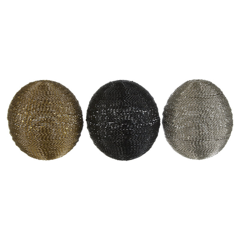 Dunnigan Abstract Figurines & Sculptures, 10cm H x 10cm W x 10cm D, Metallic Gold/Silver/Black