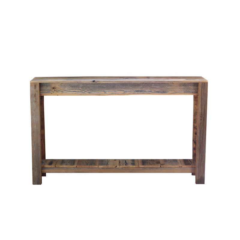 Natural Unfinished Reclaimed Wood Farmhouse Console Table