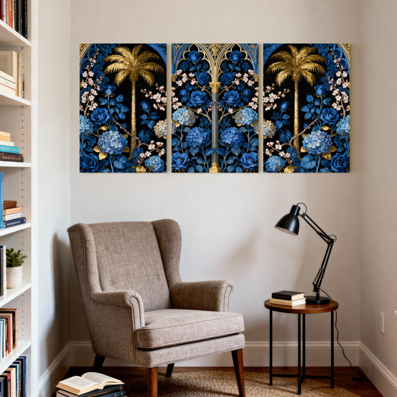 Plantes et fleurs, ensemble de 3 impressions murales sur toile, H 24 po x l 16 po