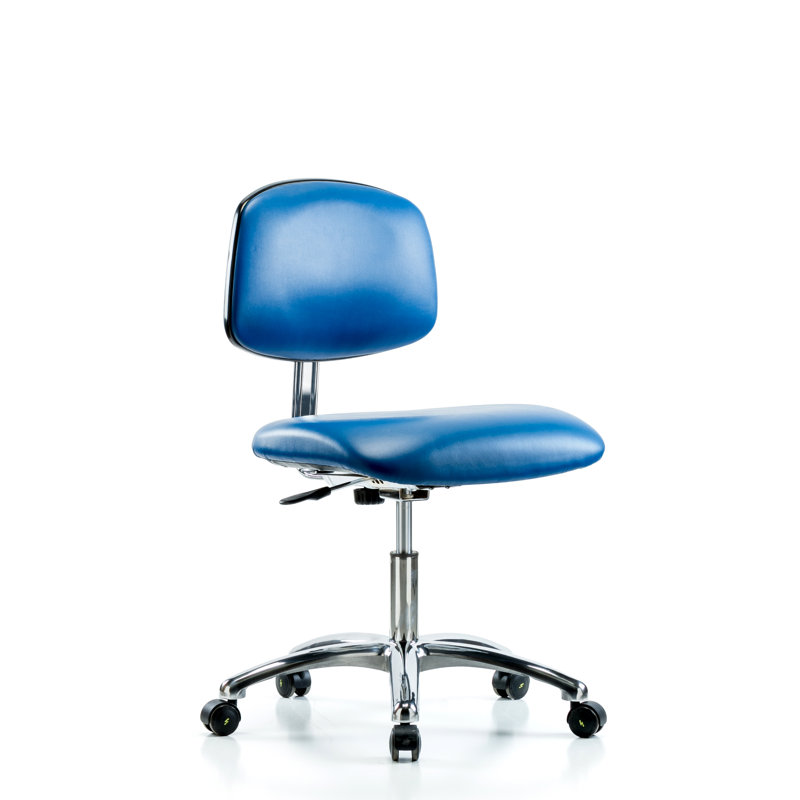 Chaise de travail Destiney, Vinyle noir antistatique, Roulettes antistatiques