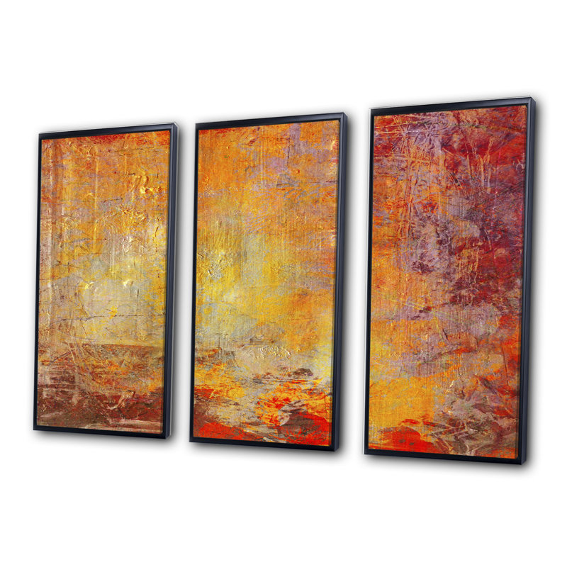 «Ambient Canvas Grunge», peinture sur toile flottante 3 pièces, Noir, H 28 po x l 36 po