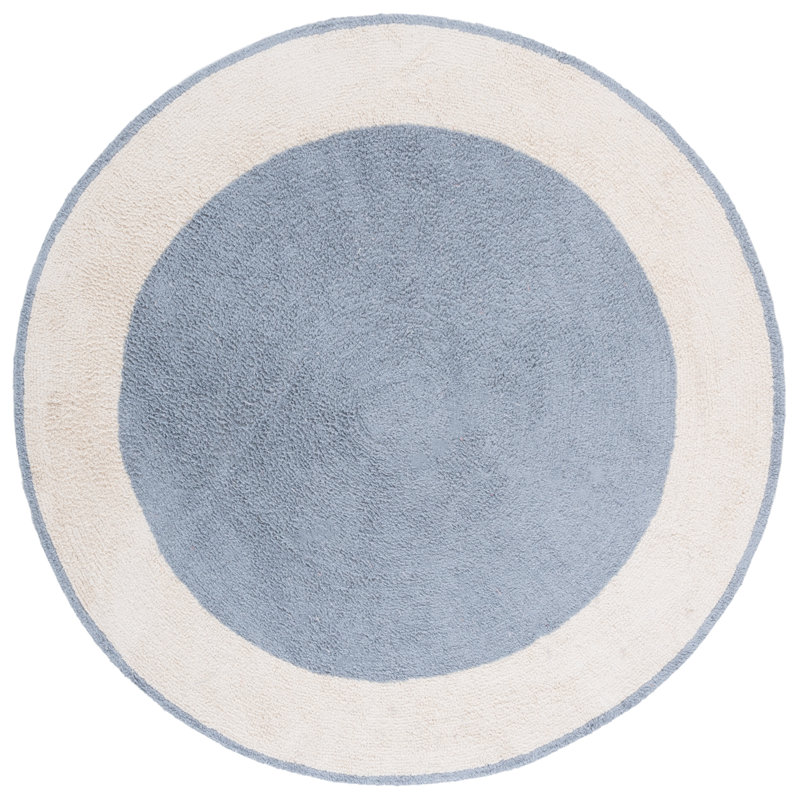 Kennita Handtufted Recycled Cotton Machine Washable Rug, Round 5'