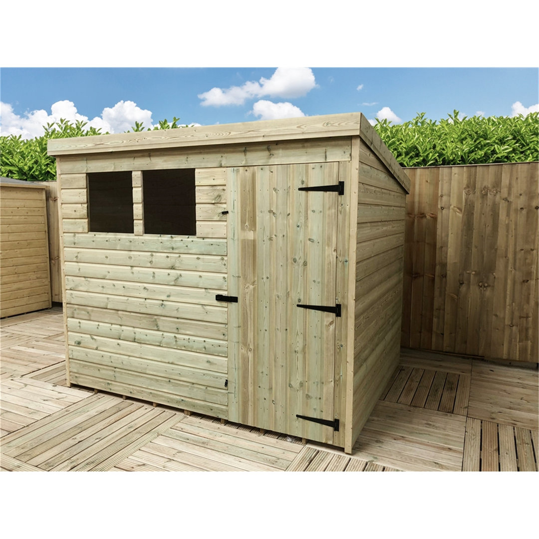 Tajana 8 ft. W x 6 ft. D Solid Wood Garden Shed