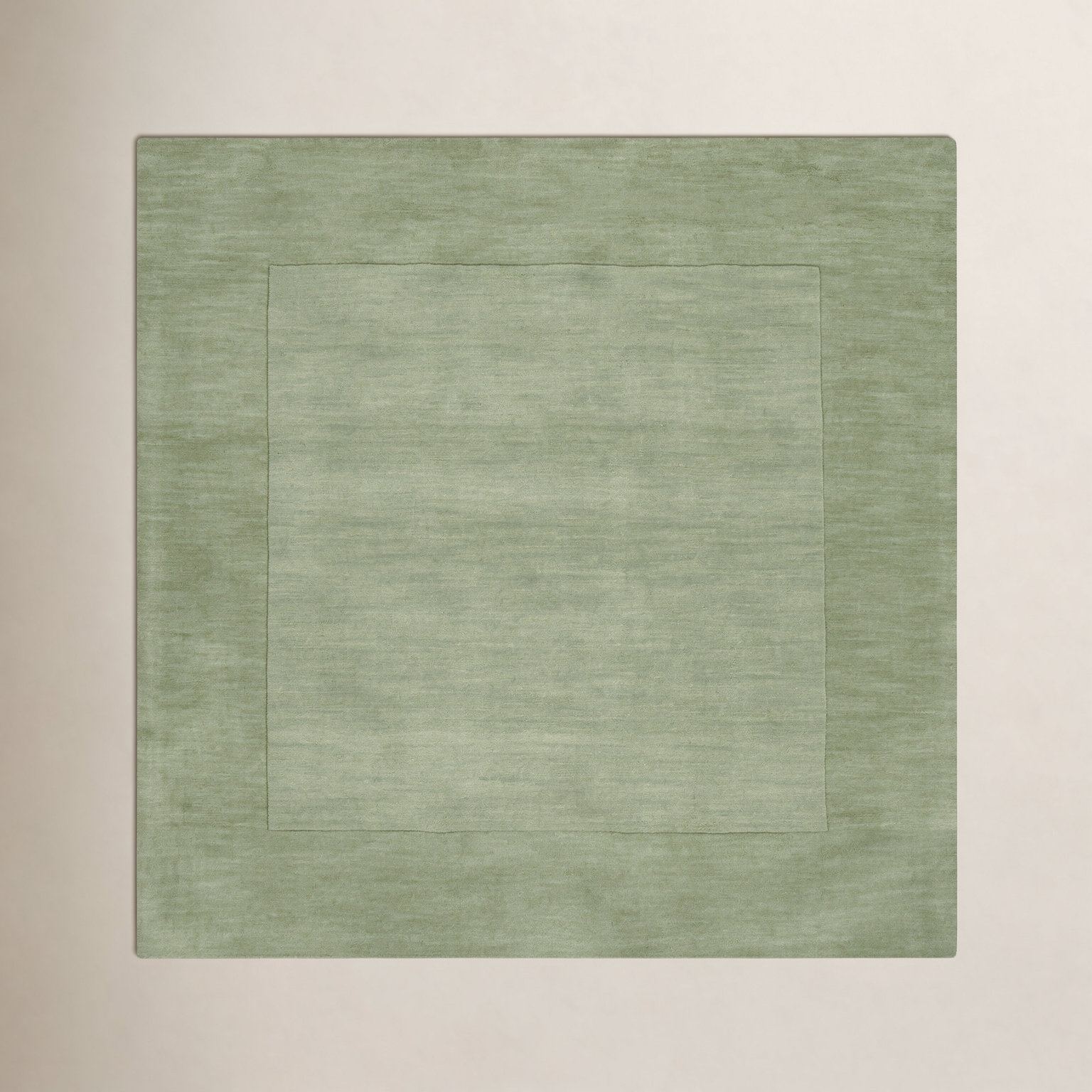 Dolma Medium Green Hand-Loomed Wool Rug, Square 6'
