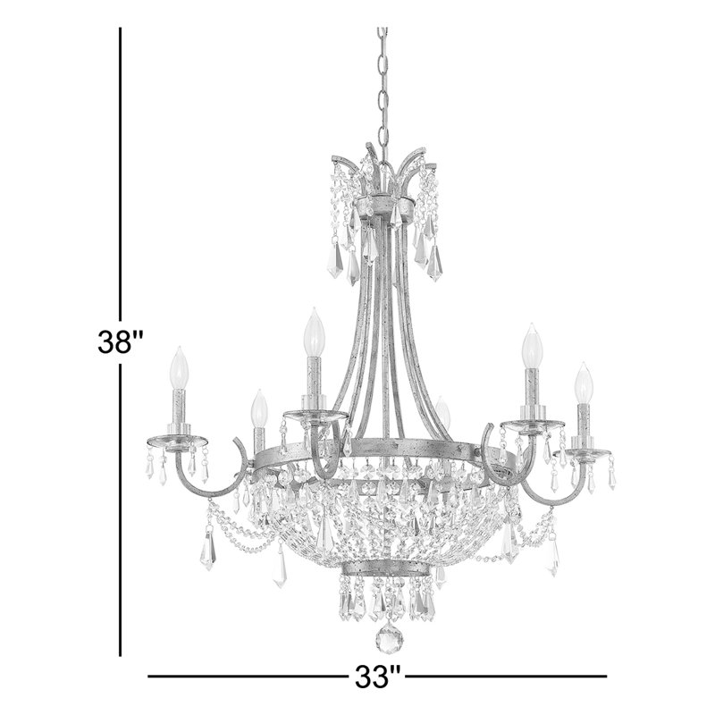 Mabery 6-Light Dimmable Empire Chandelier with Crystal Accents