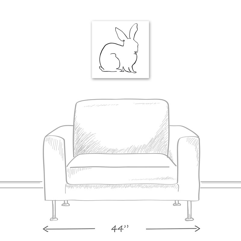 Simple Rabbit Sketch Animals Canvas Art