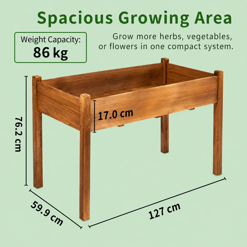 Handmade Raised Garden Bed, Brown