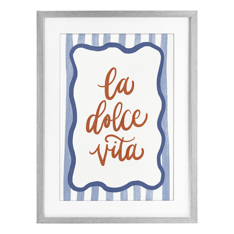 «Italian Kitchen Typographie», reproduction sous verre encadrée, conception par Amanda Houston, H 20 po x l 14 po