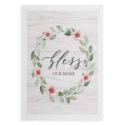 «Bless our home», impression sur toile seulement - non encadrée
