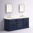 Palace 72" Carrara Quartz Countertop Bath Vanity in Monarch Blue with Faucet and Mirror