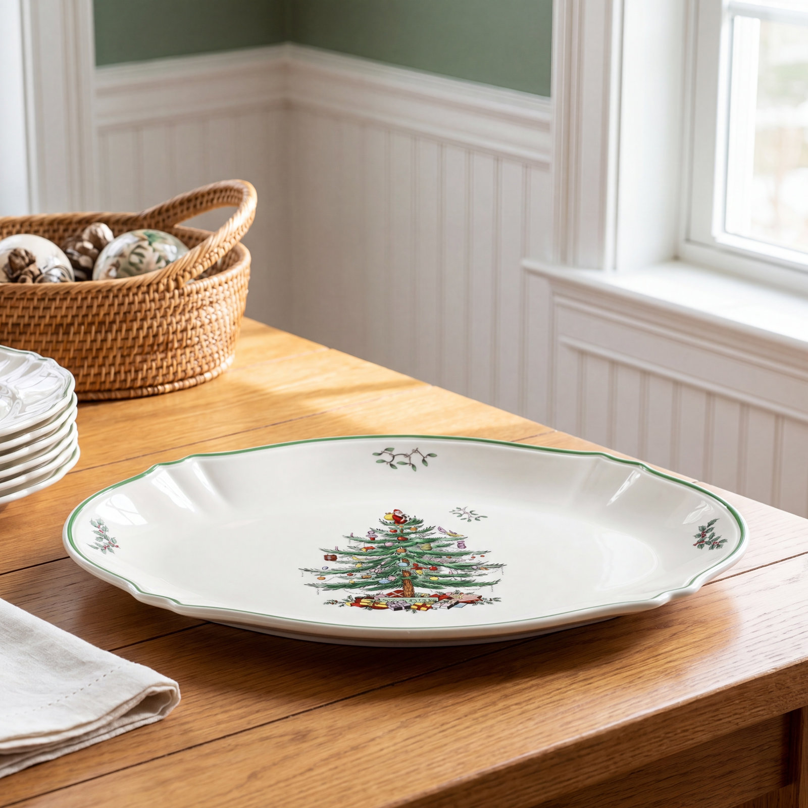 Christmas Tree Oval Platter