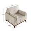 Ensemble de 2 chaises d'appoint en chenille avec pieds en bois d'hévéa massif-125368353