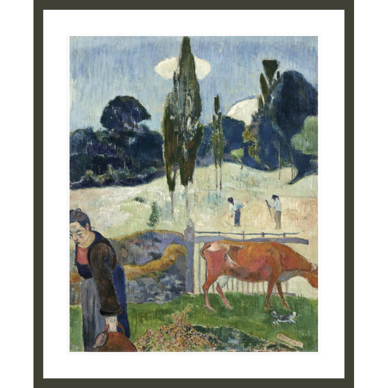 «The Red Cow» par Paul Gauguin - Estampe numérique encadrée, H 40,57 po x l 33,5 po