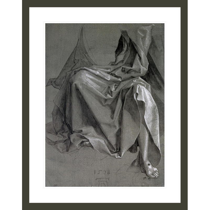 Étude de la robe du Christ par Albrecht Dürer - Impression giclée sur cadre, H 29,5 po x l 23,27 po