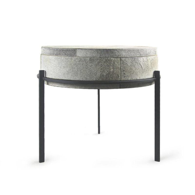 Frosted Leather Side Table