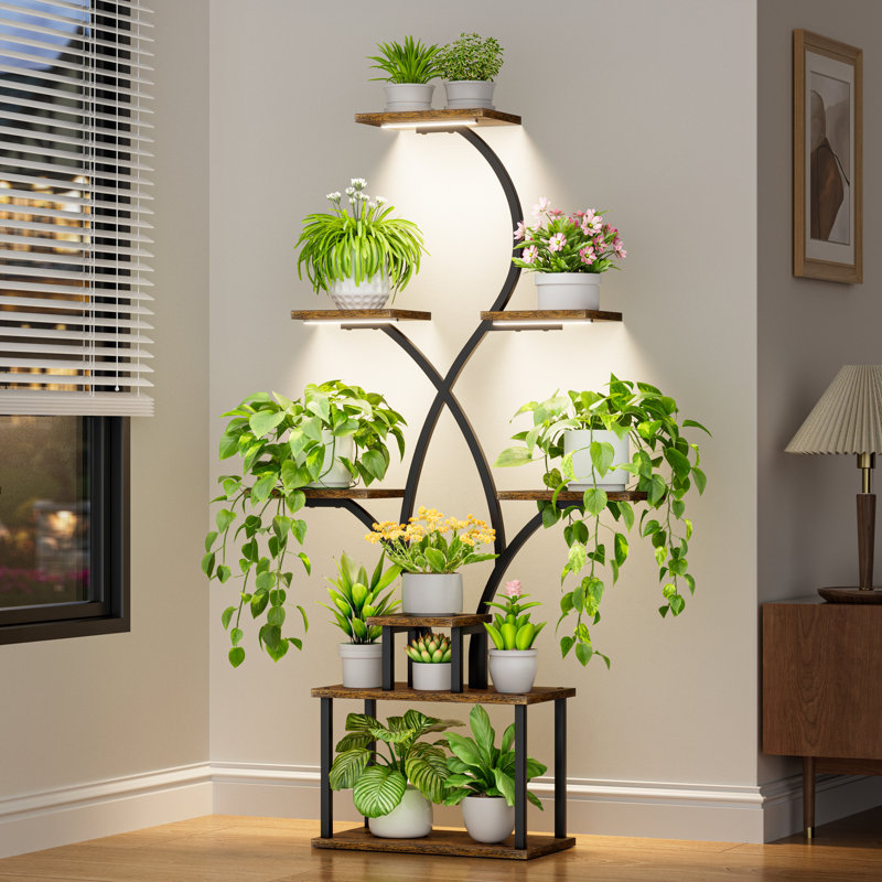 Flower Spike Plant Stand with Grow Lights - 8 Tier Indoor