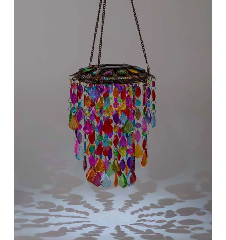 23.5'' Solar Powered Cylinder Lantern