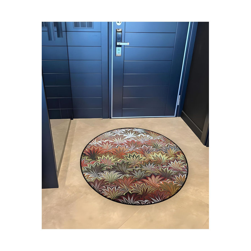 Tapis rond lavable à la machine, Sous-tapis rond 3 pi 3 po inclus