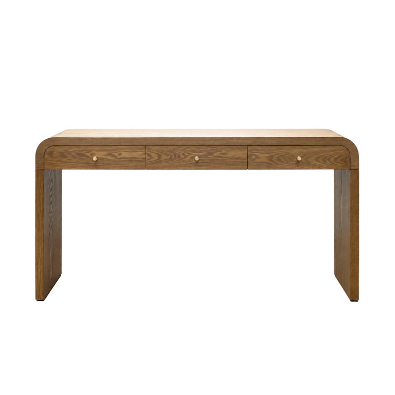 Console à 3 tiroirs Auralis, Marron foncé
