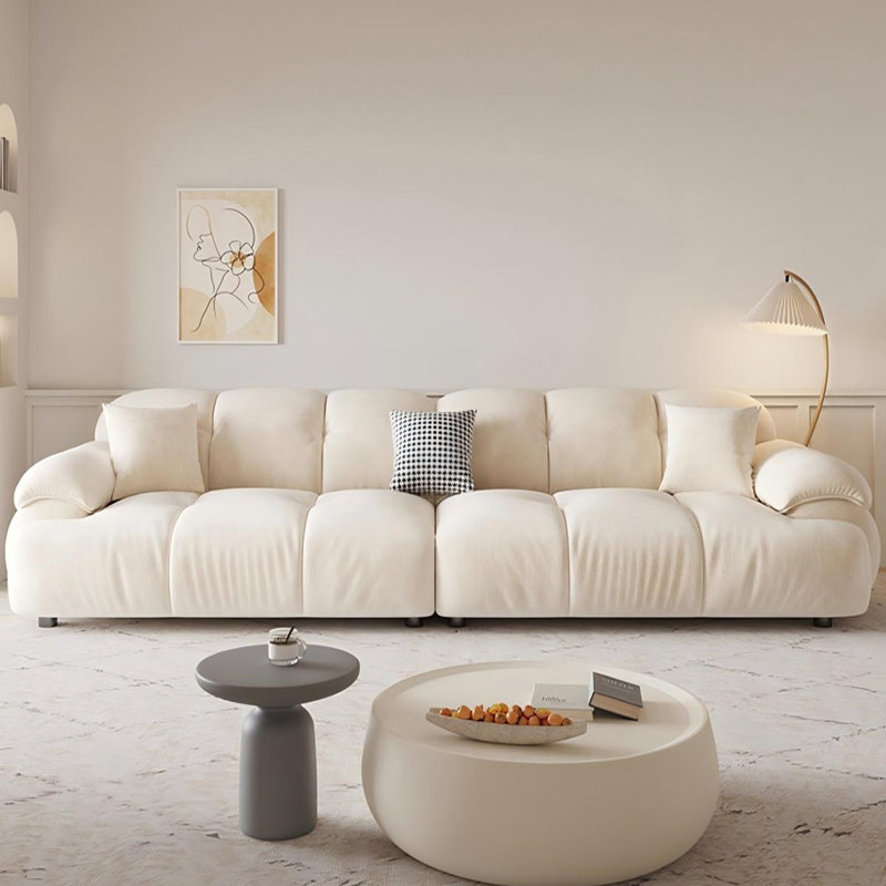 Coussin modulaire beige en polyester, Beige