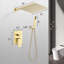 Pomme de douche murale 12 po - Buse autonettoyante pour élément de salle de bain or brossé-127368524