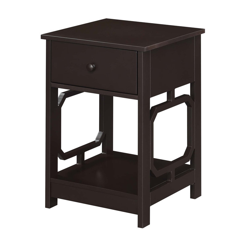 Gerde End Table with Storage, Espresso