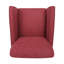 Fauteuil rouge avec revêtement traditionnel, passepoil moyen, pieds tournés polis et accoudoirs rétro incurvés, 27,22 po Profondeur x 30,7 po, largeur 33,84 po