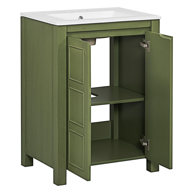 Petit meuble-lavabo avec lavabo en céramique