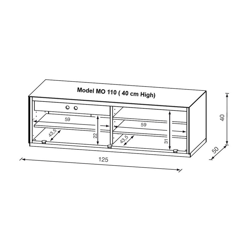 Kassidy Unfinished TV Stand for TVs up to 55", Black