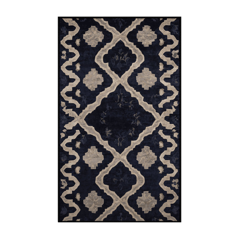 Machine Washable Gray Area Rug, Rectangle 2' x 3'