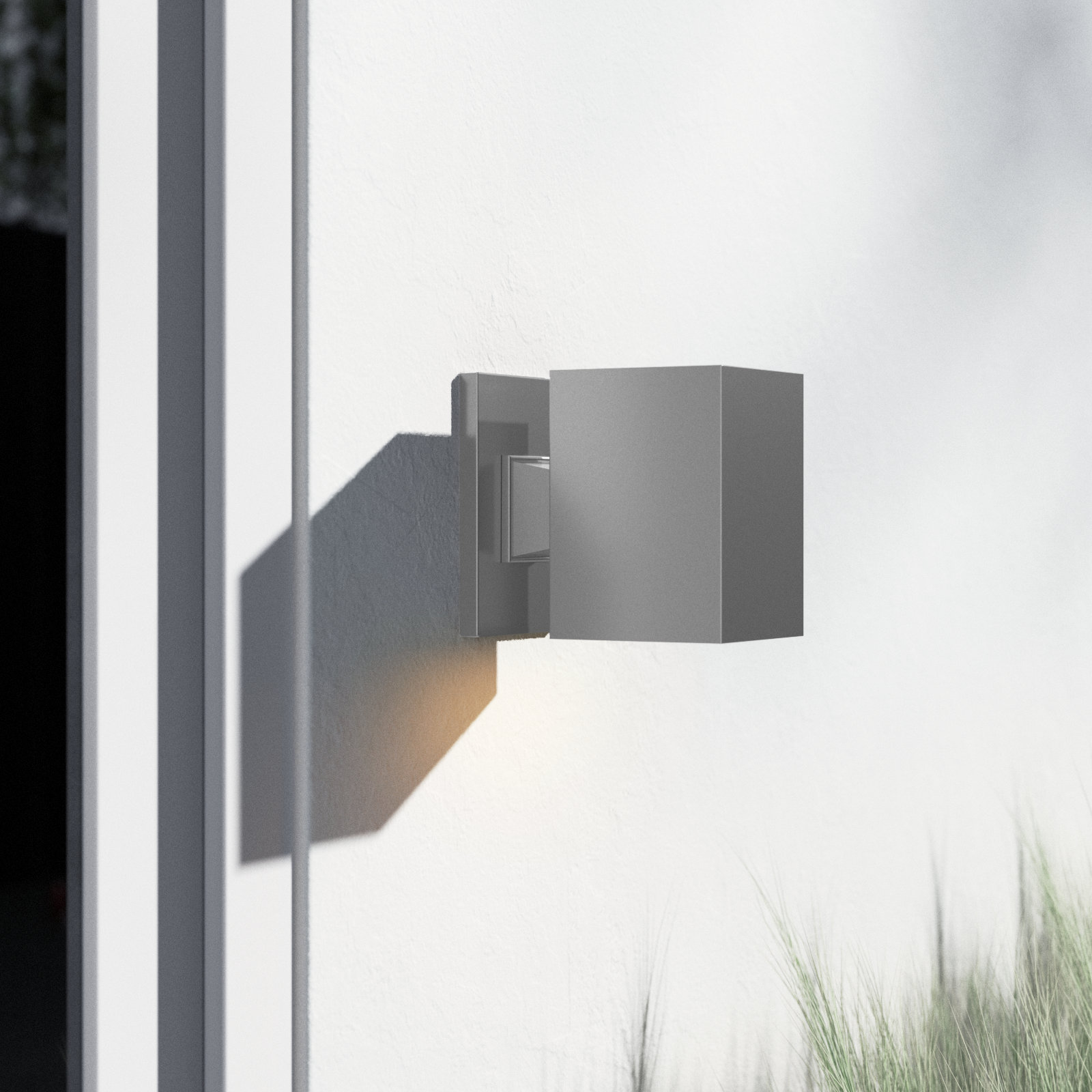 Dyer Single Light Outdoor Wall Light, Painted Brushed Nickel, 7" H x 5" W x 5" D, No
