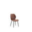 Ensemble de 4 chaises modernes en polyuréthane matelassé brun clair avec pieds en métal noir-513434784
