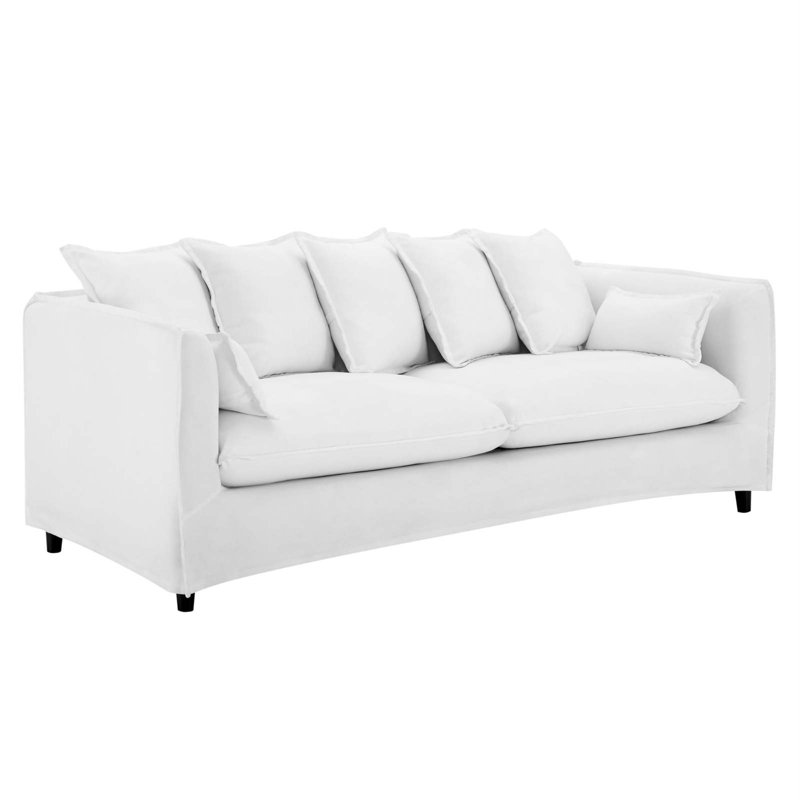 Canapé en tissu Avalon, Polyester blanc