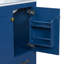Meuble-lavabo bleu 30 po avec lavabo. Structure et cadre en bois massif. 2 portes, 1 tiroir de rangement. Mécanisme, meuble-lavabo moderne. Fabrication, surface. Tiroir encastré en céramique. Pour un moment de tranquillité