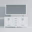 Meuble-lavabo double blanc l 72 po x P 22 po, comptoir en marbre de Carrare, ensemble de robinet et miroir de 28 po