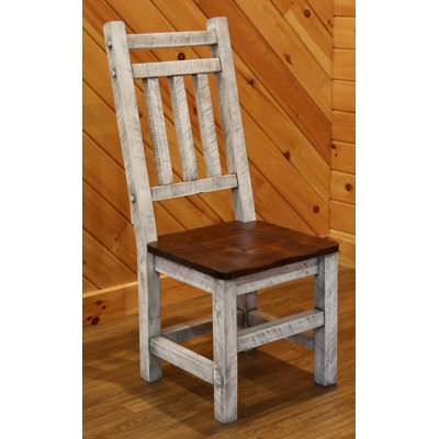 Chaise d'appoint à dossier en lattes de bois massif Bechtold