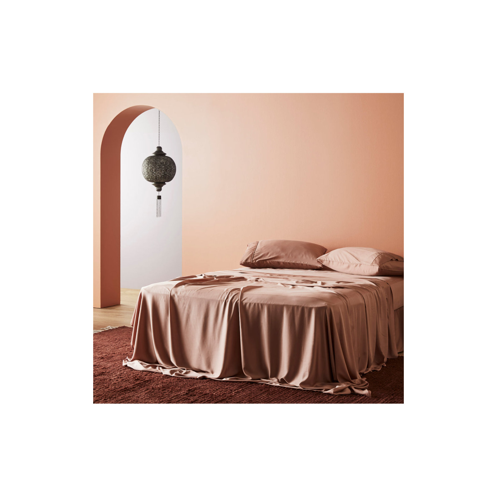 Signature Sateen Sheet Set, Cal King Sheet Set with 3 Additional Pieces, Almond