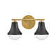 Capulet 2 Light Frosted Dimmable Vanity Light