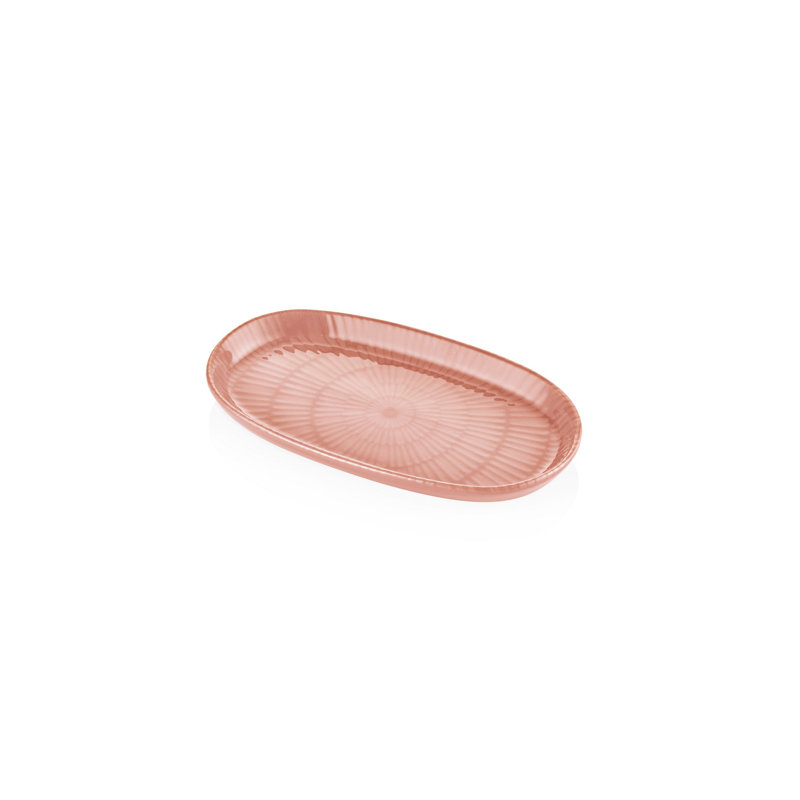 Elegant Salmon Ceramic Platter, 5.5 x 10.2 x 1.6 Inches | 100% High-Quality Ceramic, Perfect for Serving Appetizers & Desserts | Stylish Design for Dining & Entertaining, Dishwasher Safe, Easy to Clean