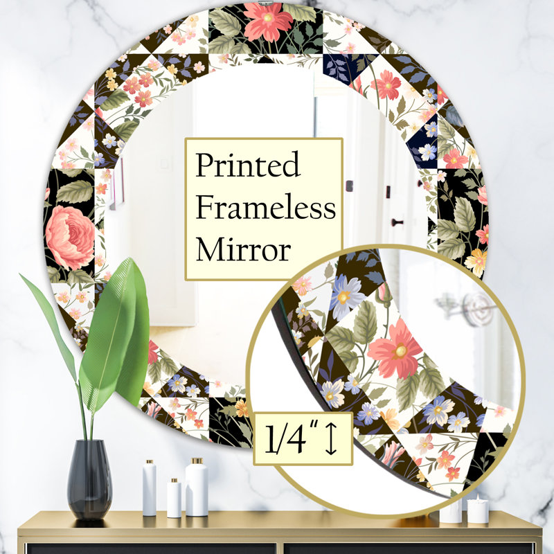 Miroir d'appoint Obsidian Bloom, H 23,6 po x l 23,6 po