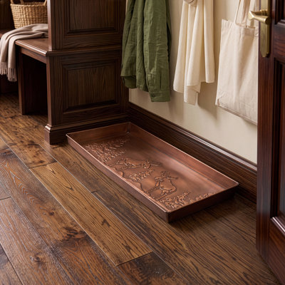 Antique Copper Moose 30 in. x 13 in. Indoor Boot Tray