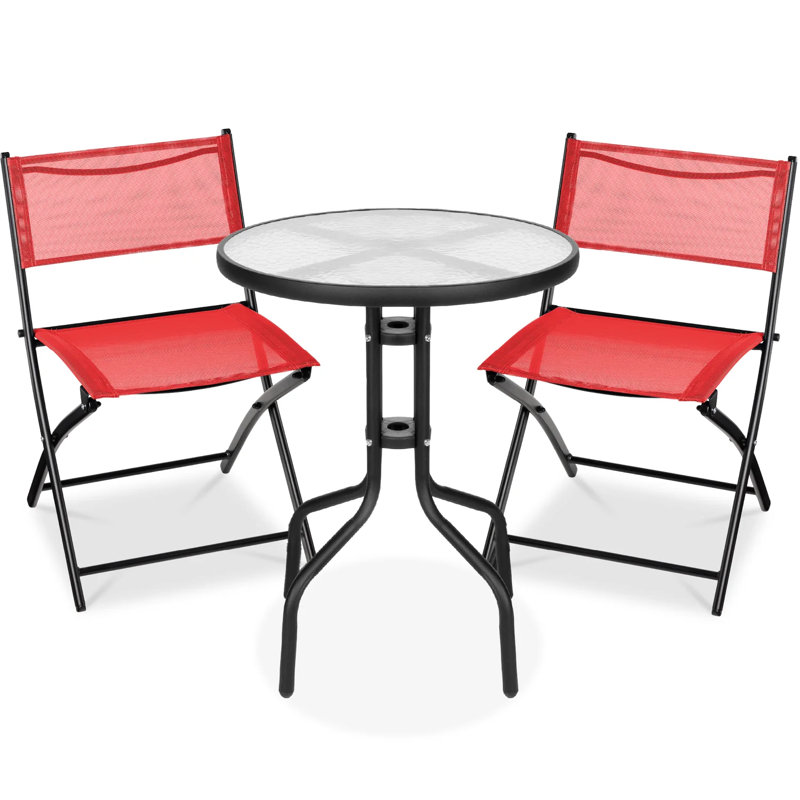 3-Piece Bistro Set, Red