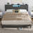 Bed Frame With Charging Station, Led Lights, Upholstered Headboard-1099011857-1099011850