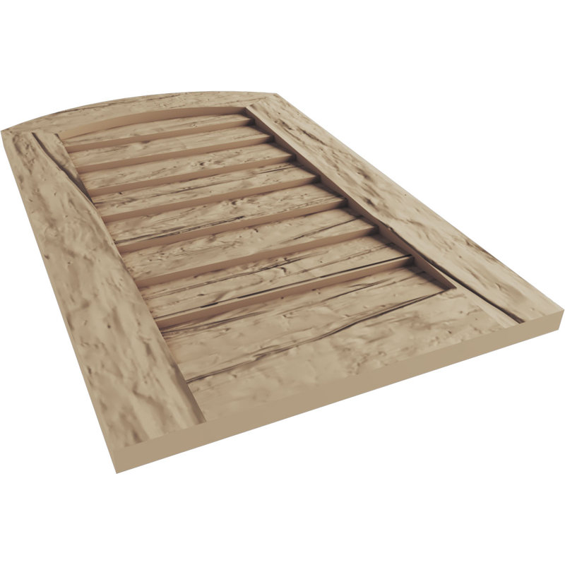 Évent à pignon Timberthane non fonctionnel en similibois de couleur arche, brun clair apprêté, H 1 po x l 20 po x L 24 po