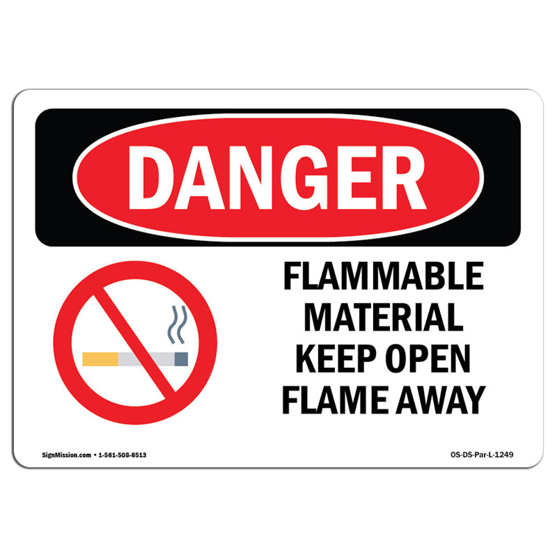 Danger Sign, 12" H x 18" W x 0.1" D