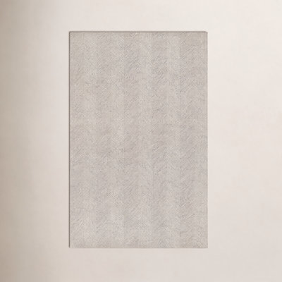 Wheaton Taupe Hand-Tufted Wool Chevron Rug