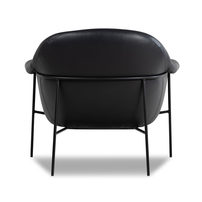 Suerte Armchair, Black Genuine Leather