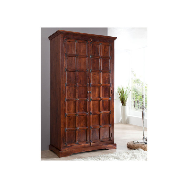 Oxford 2 Door Solid Wood Wardrobe, Nougat