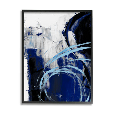 Motif abstrait chaotique de mouvements bleus indigo