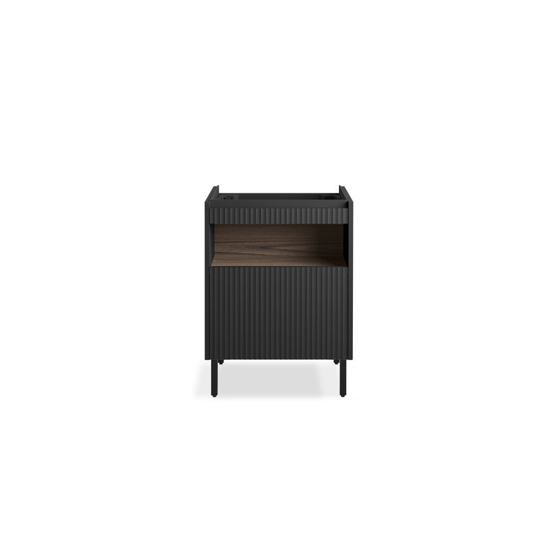 Spacity 22-3/4 In. Wall-Hung Bathroom Vanity Cabinet, Dark Steel